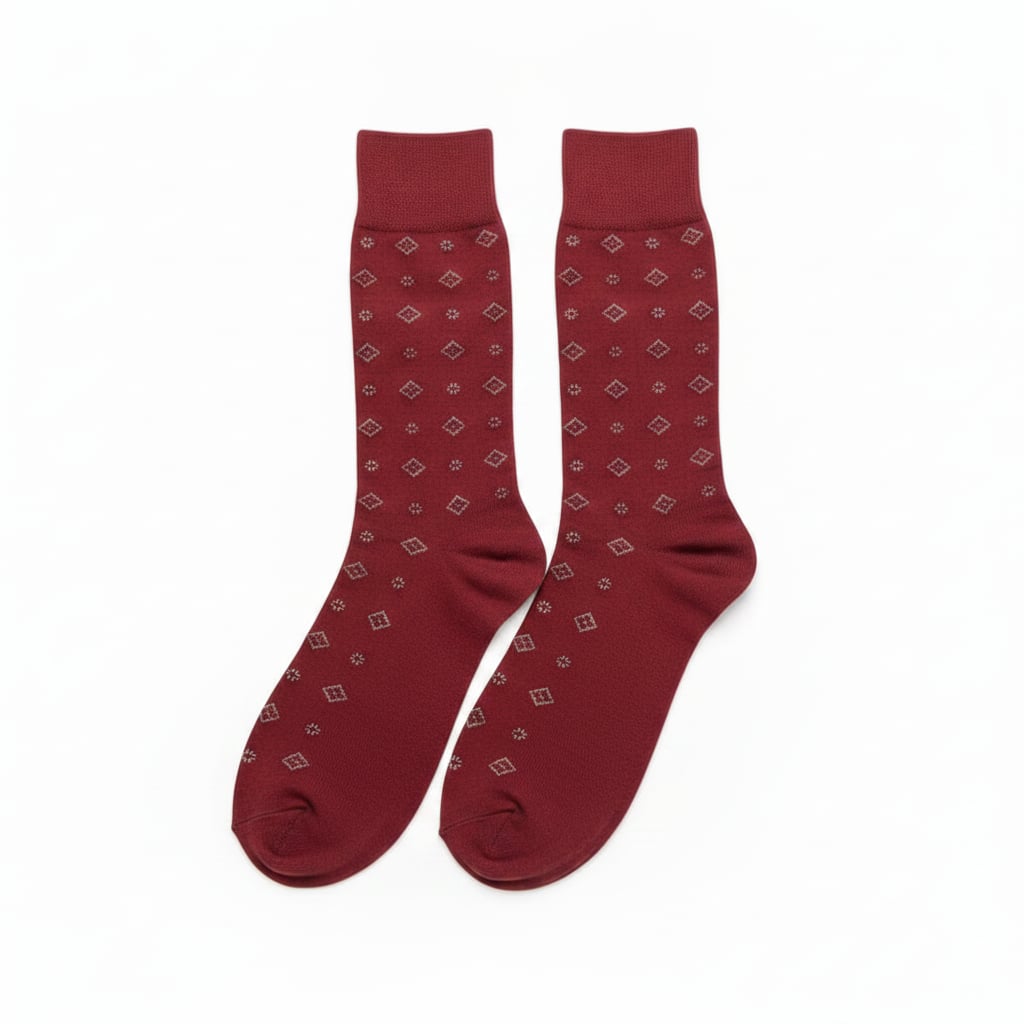 Medium patterned socks for men - Red