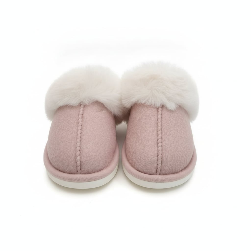 Furry effect slippers for girl - Pink