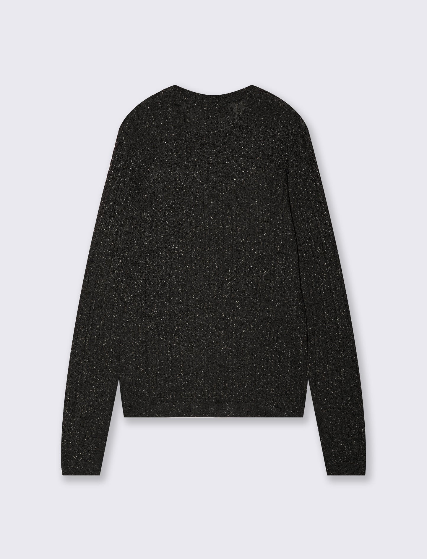 Pullover girocollo con trecce e lurex - Nero