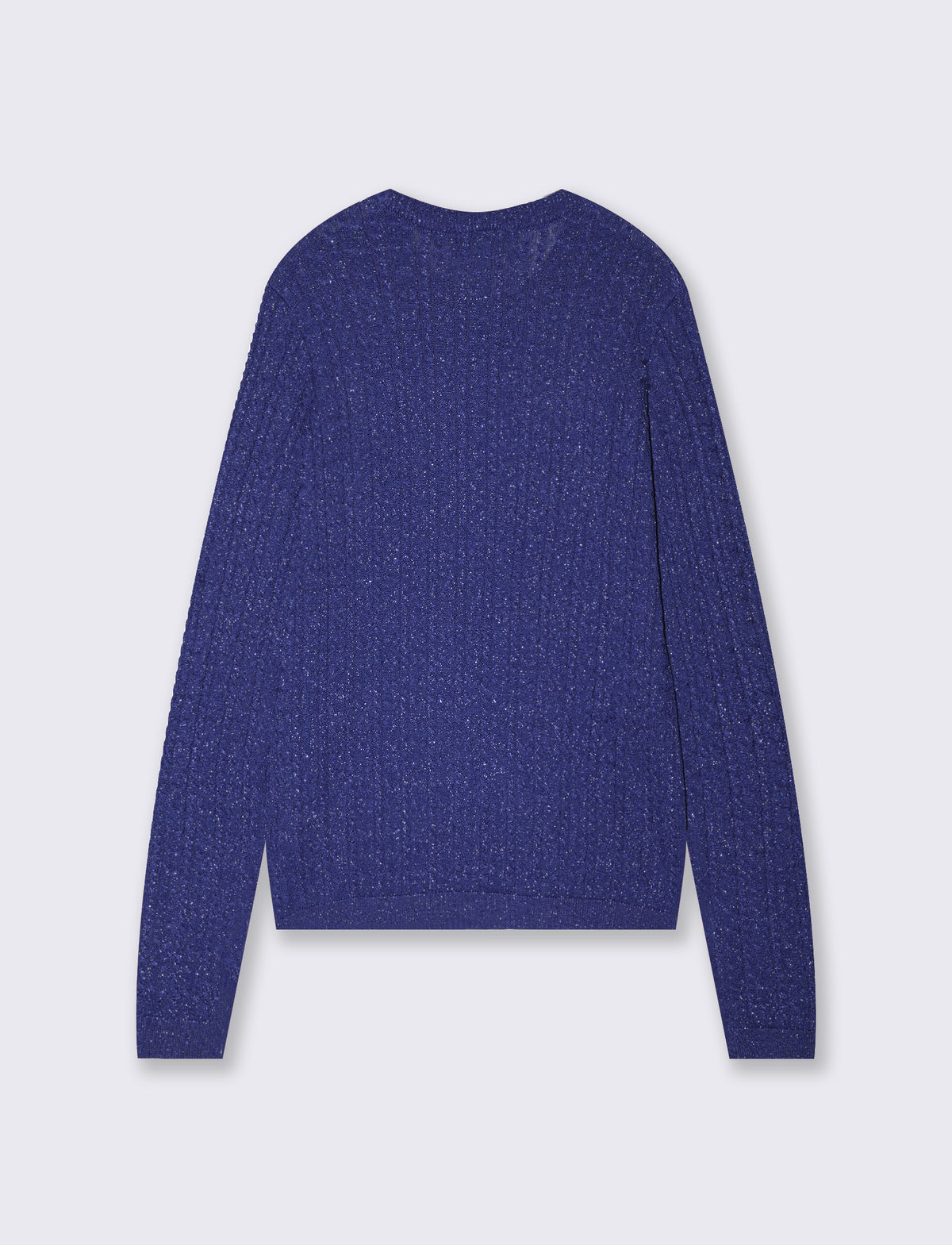 Pullover girocollo con trecce e lurex - Blu