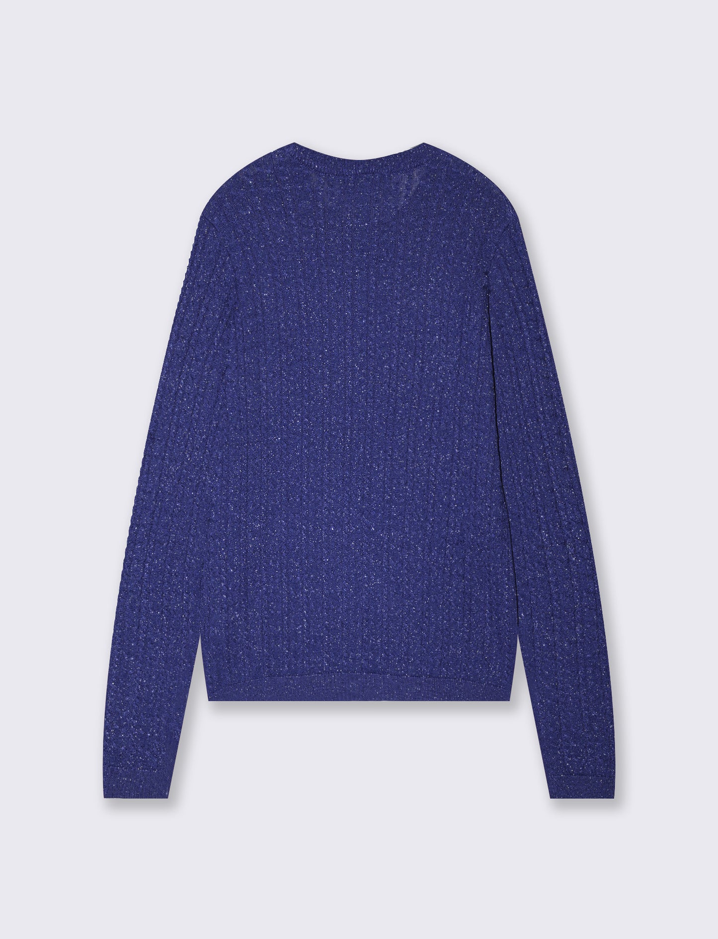 Crew neck pullover with braids and lurex - Blue