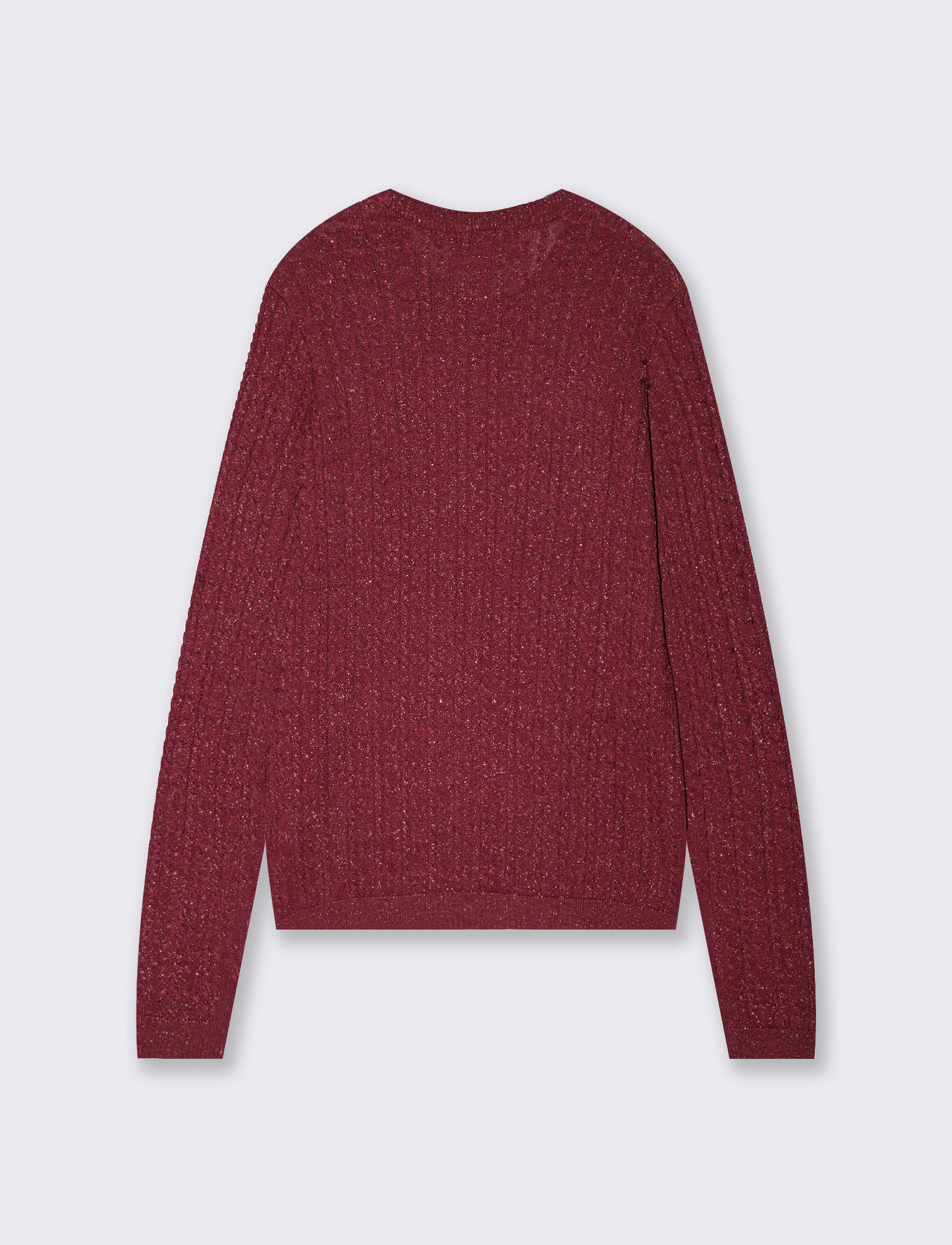 Crew neck pullover with braids and lurex - Orange
