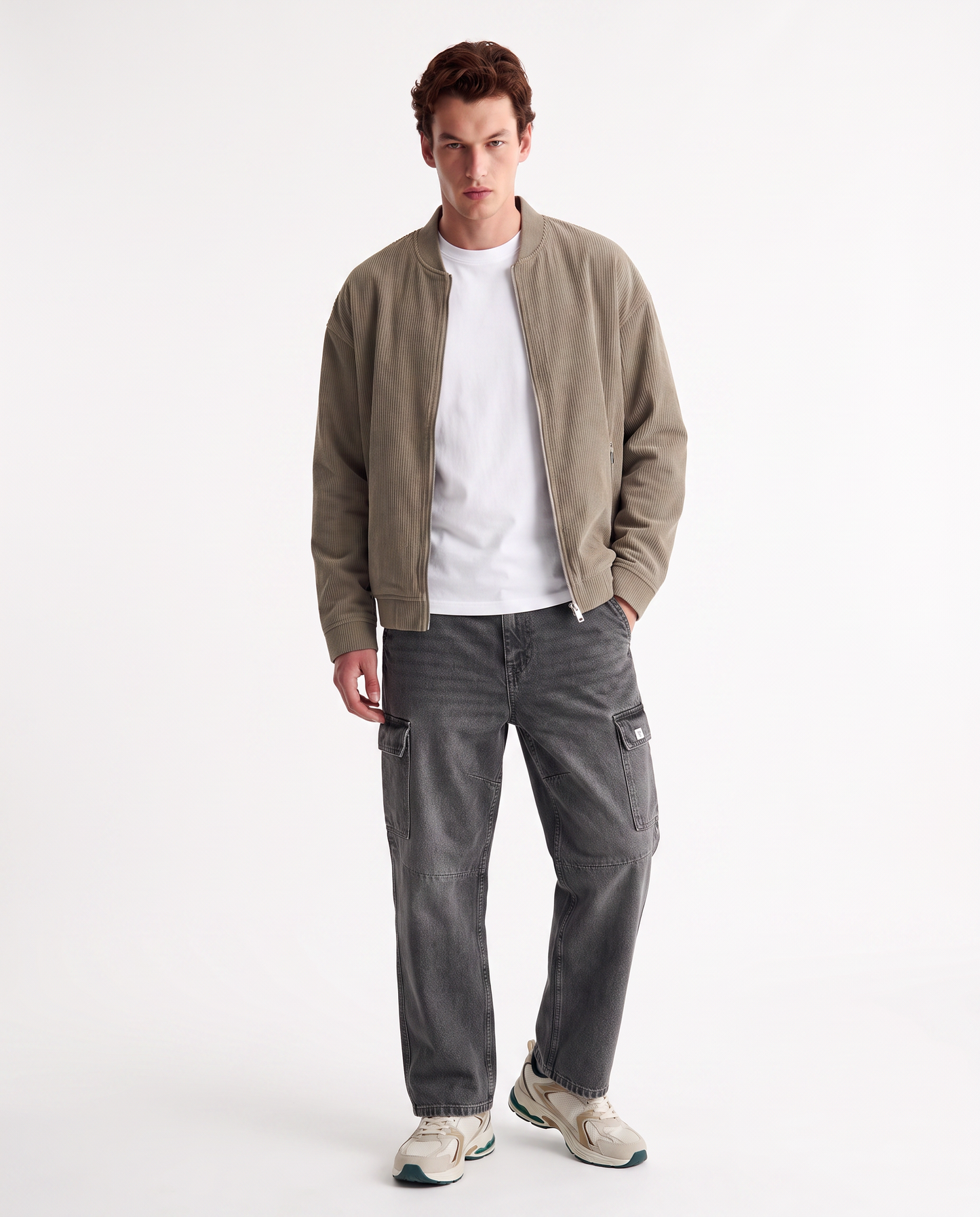 Corduroy bomber jacket - Beige