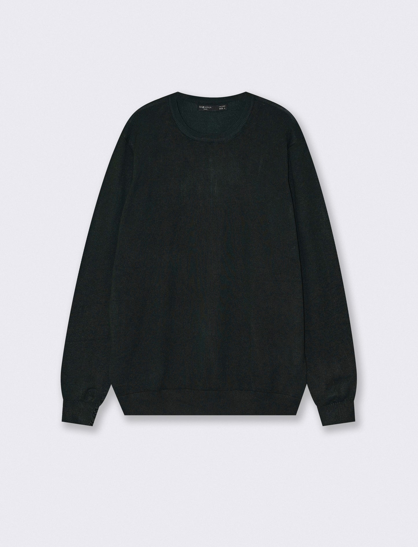 Maglia Girocollo Basic in Filato Comfort - Verde scuro