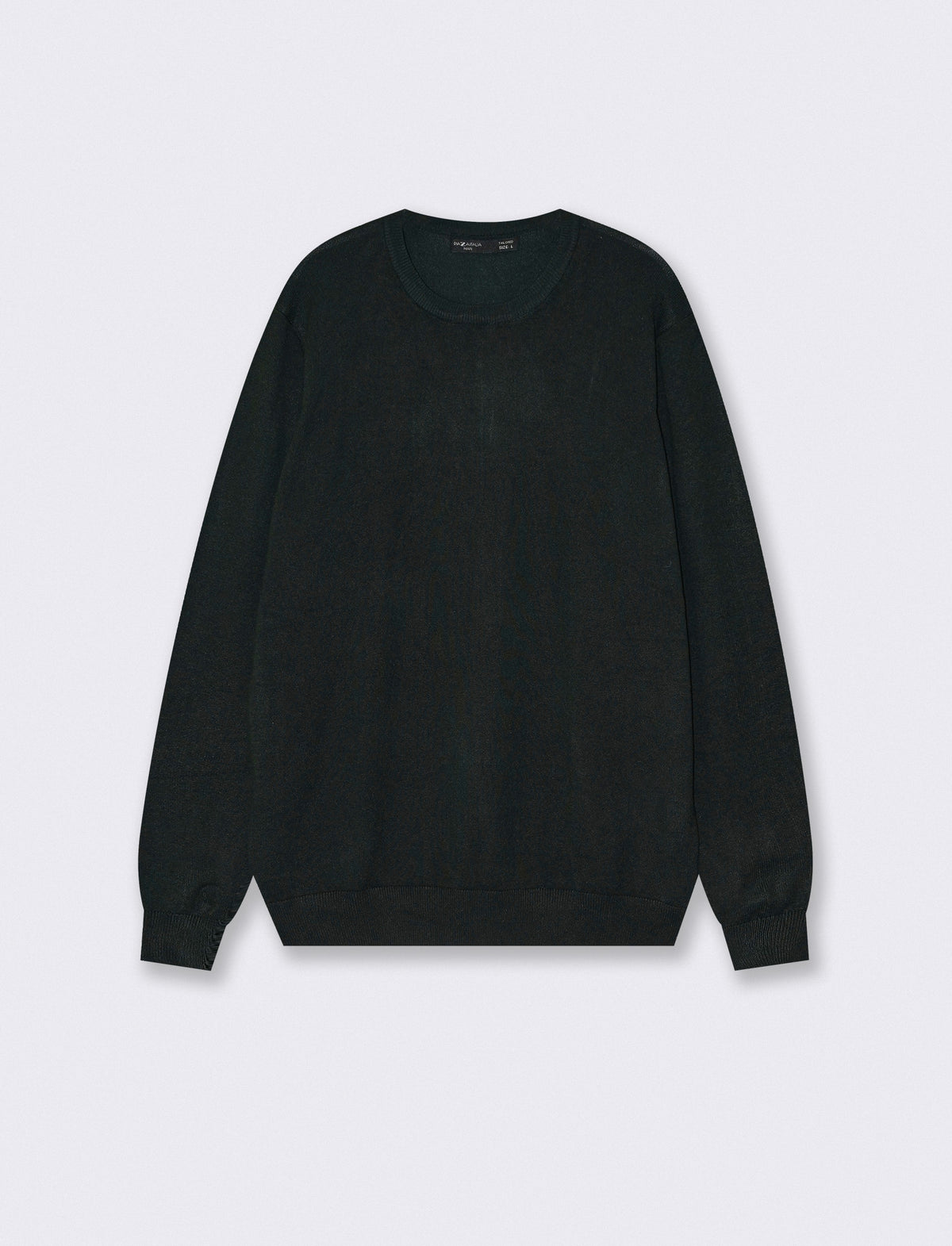 Maglia Girocollo Basic in Filato Comfort - Verde scuro