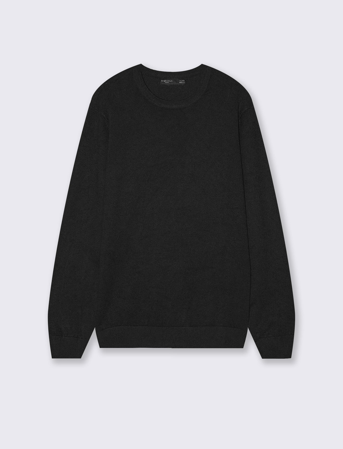 Basic Crew Neck Sweater in Comfort Yarn - Black