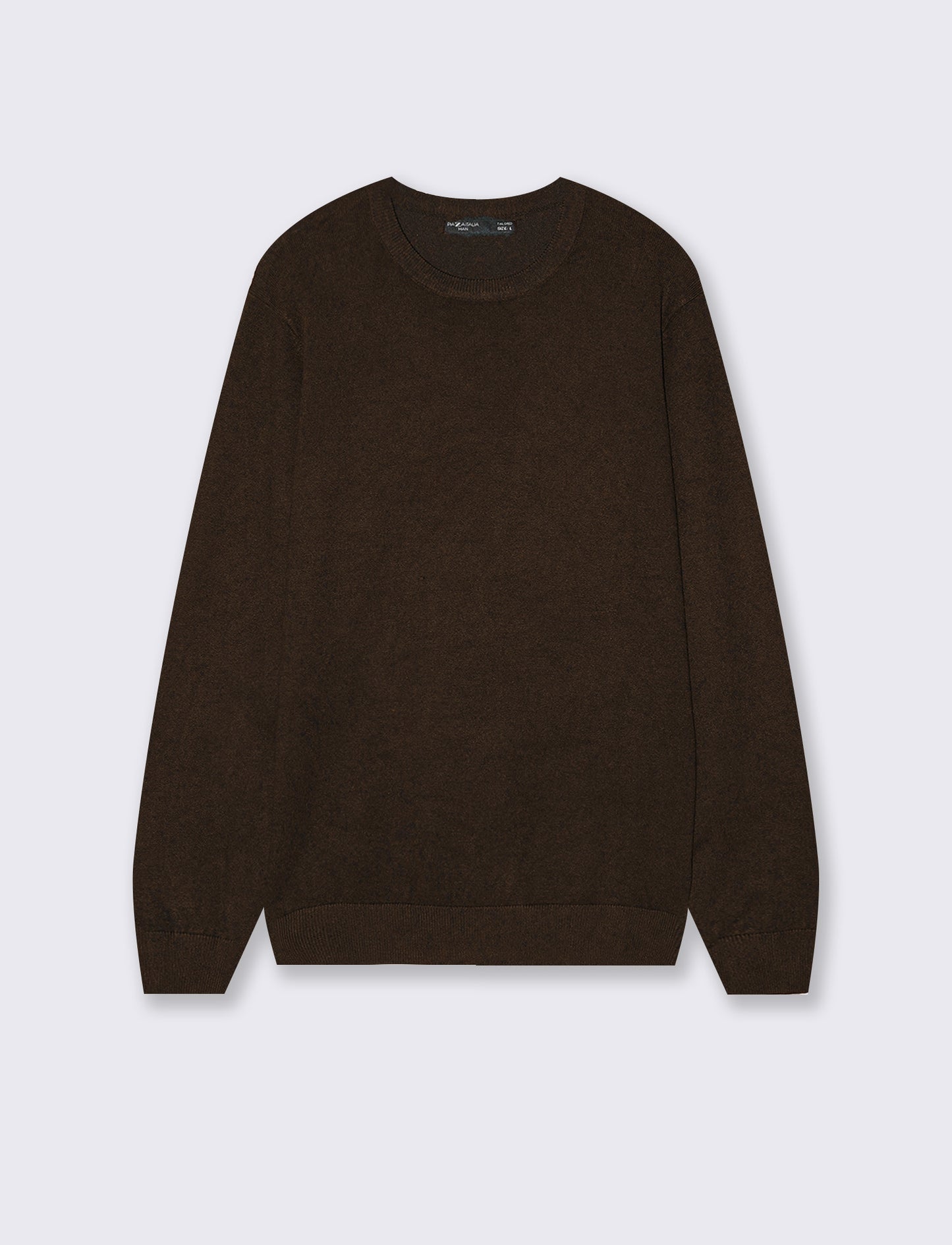 Basic Crew Neck Sweater in Comfort Yarn - Brown
