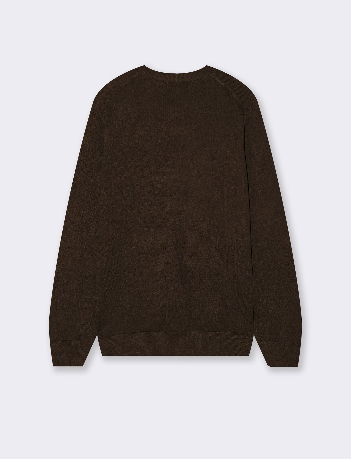 Basic Crew Neck Sweater in Comfort Yarn - Brown