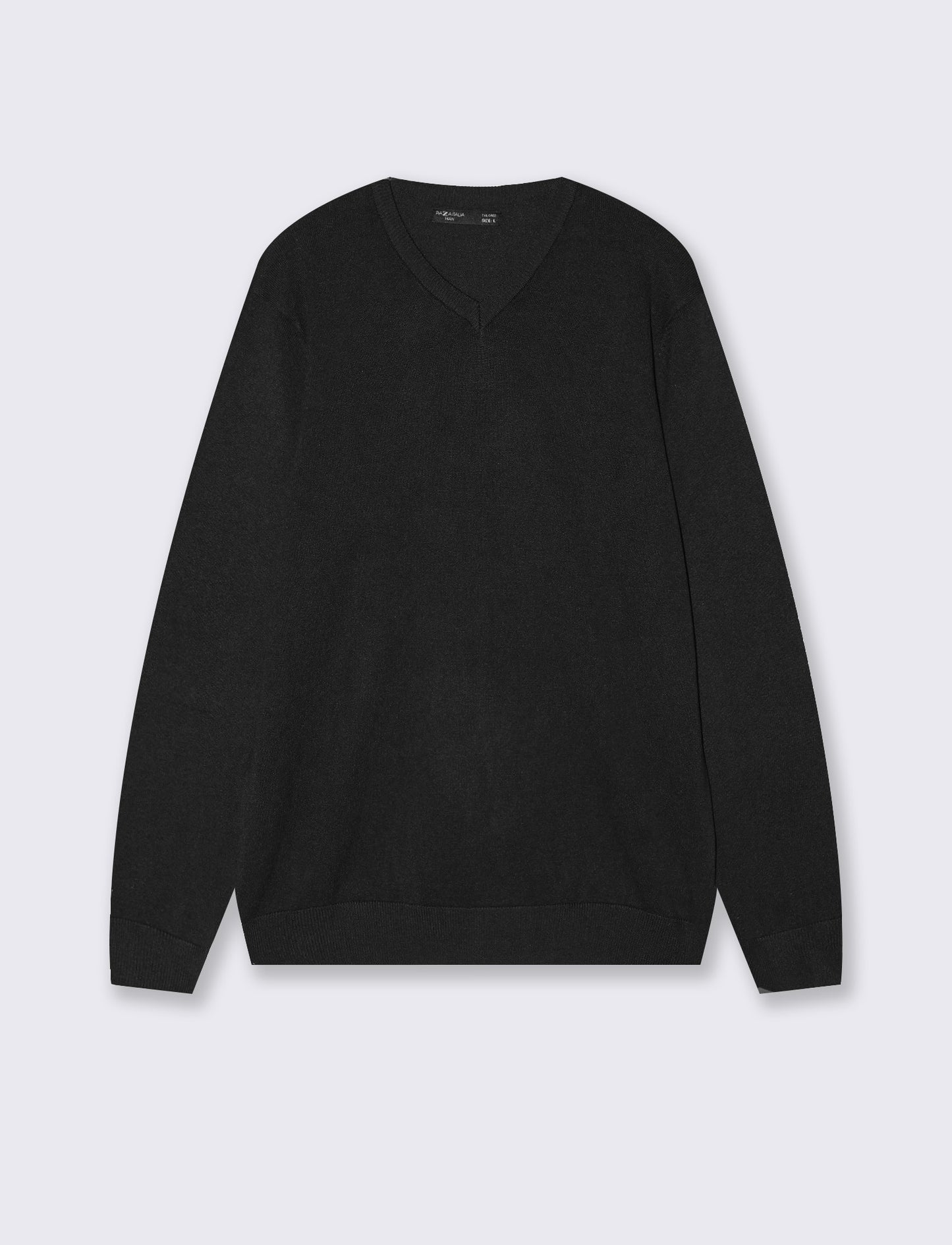 Maglia V Basic in Filato Comfort - Nero