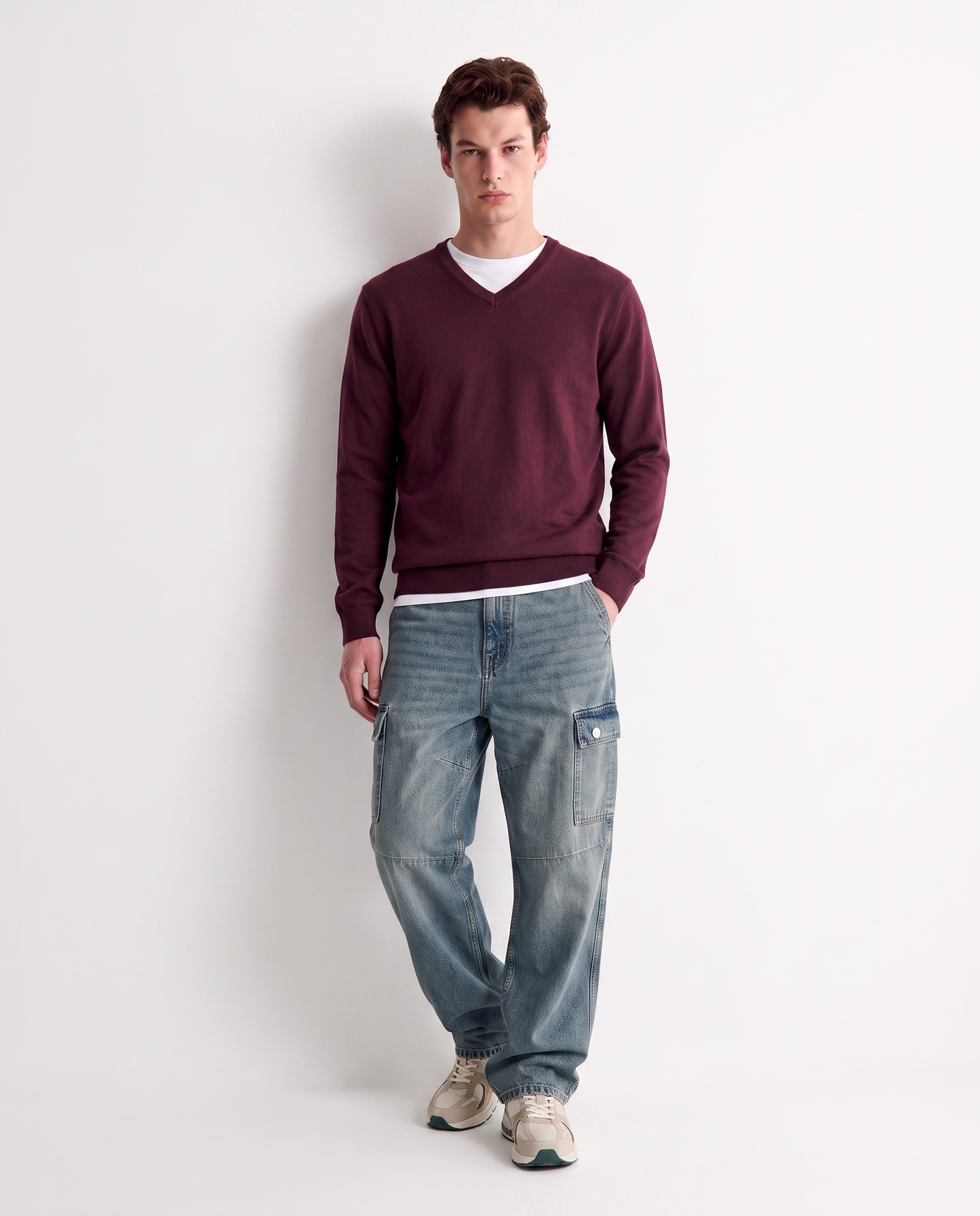 Basic V Knit in Comfort Yarn - Red