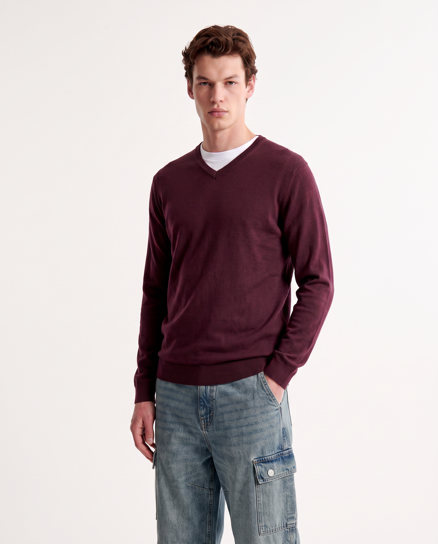 Basic V Knit in Comfort Yarn - Red