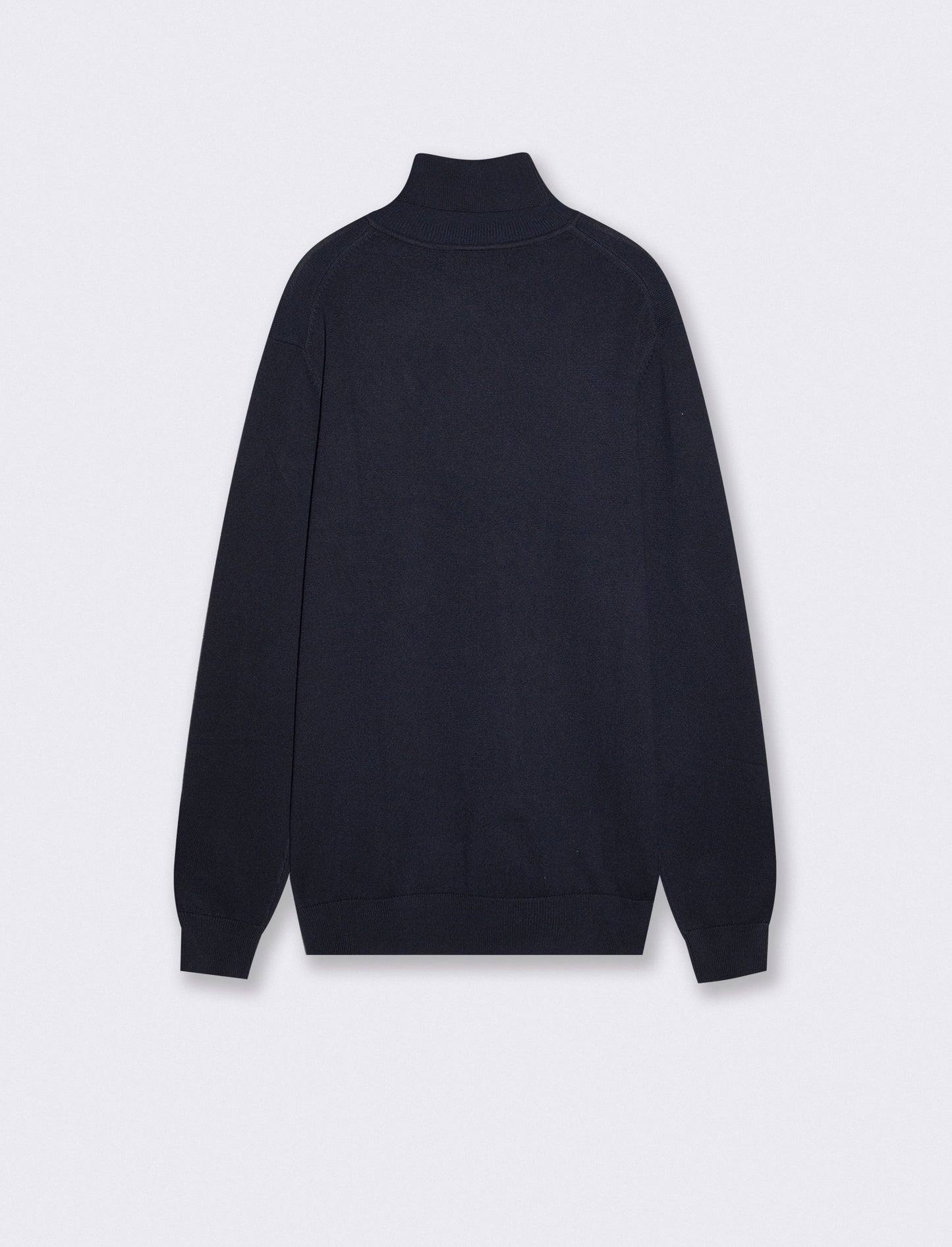 High Neck Basic Viscose Blend Sweater - Blue