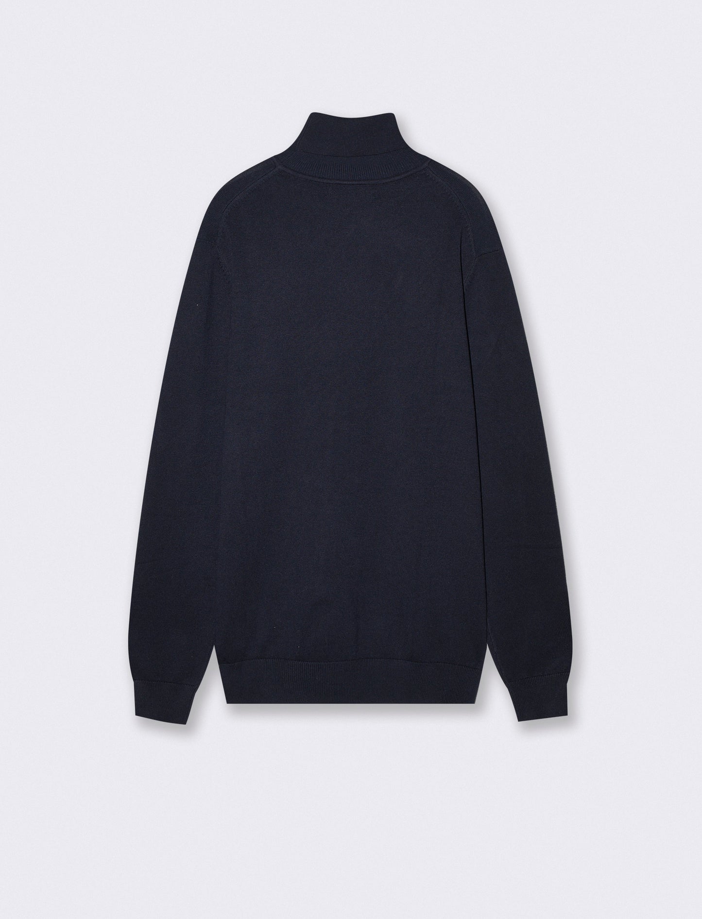 High Neck Basic Viscose Blend Sweater - Blue