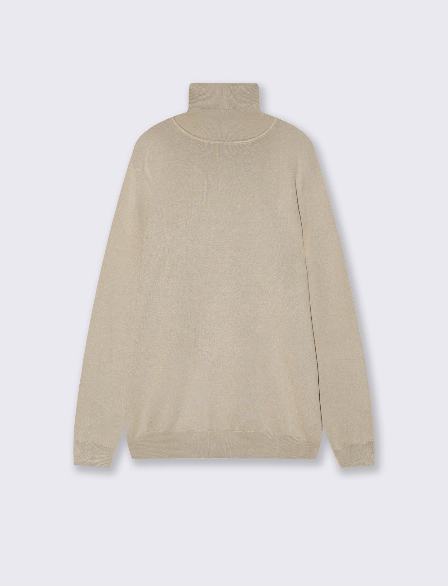 Maglia Collo Alto Misto Viscosa Basic - Sabbia
