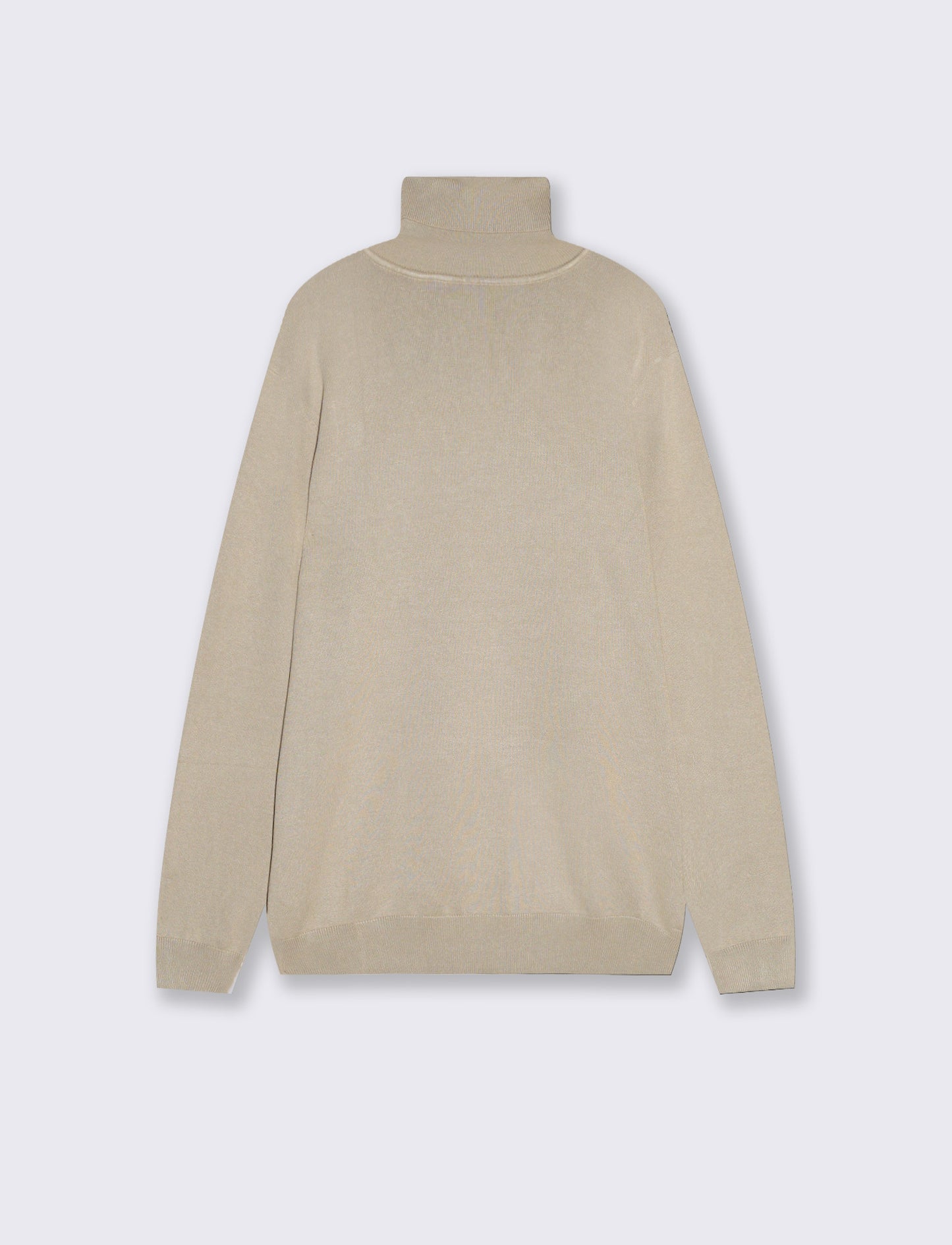 Maglia Collo Alto Misto Viscosa Basic - Sabbia