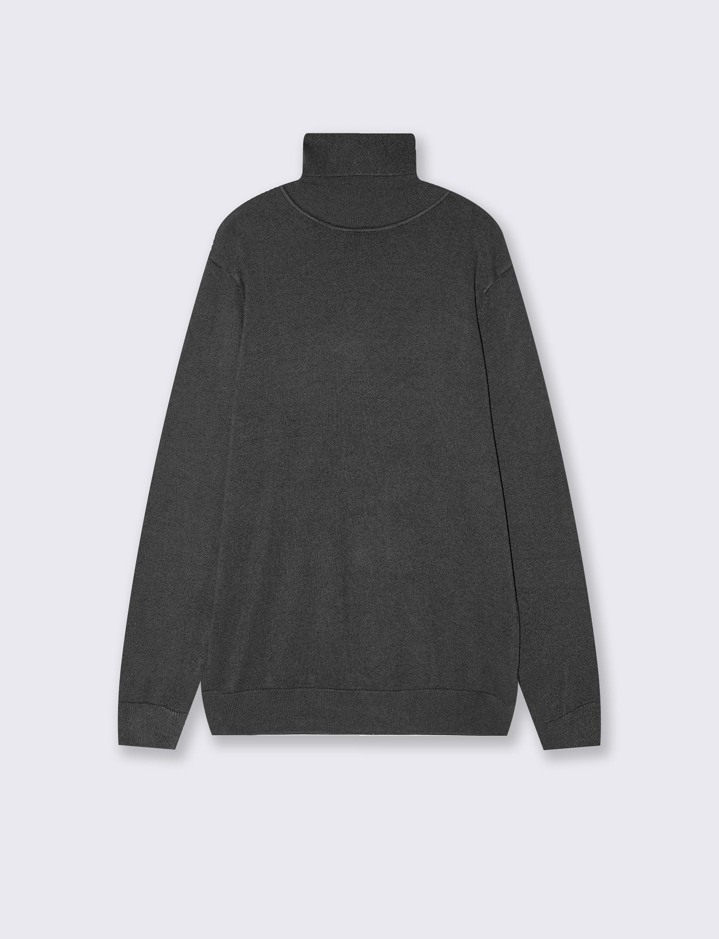High Neck Basic Viscose Blend Sweater - Grey