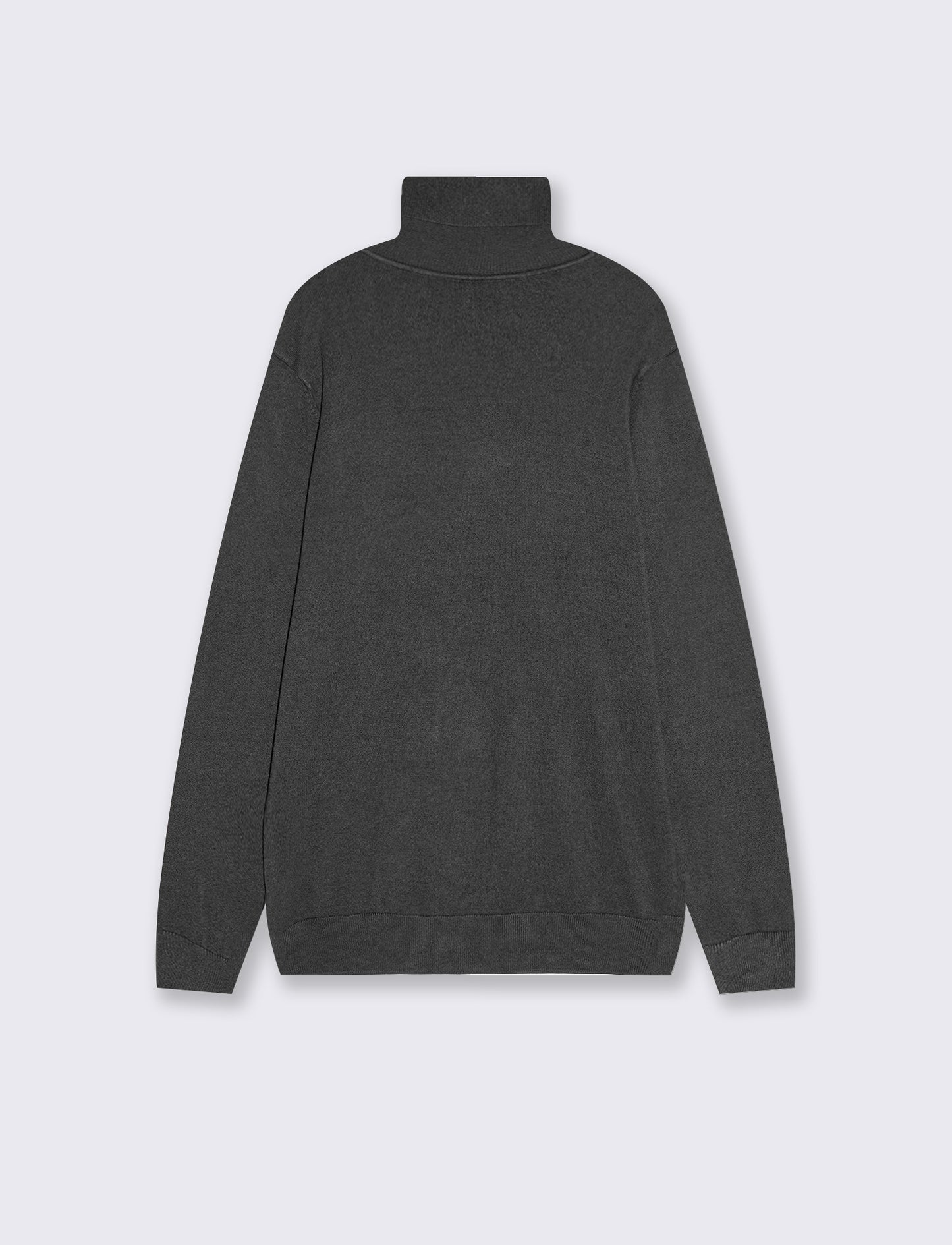High Neck Basic Viscose Blend Sweater - Grey