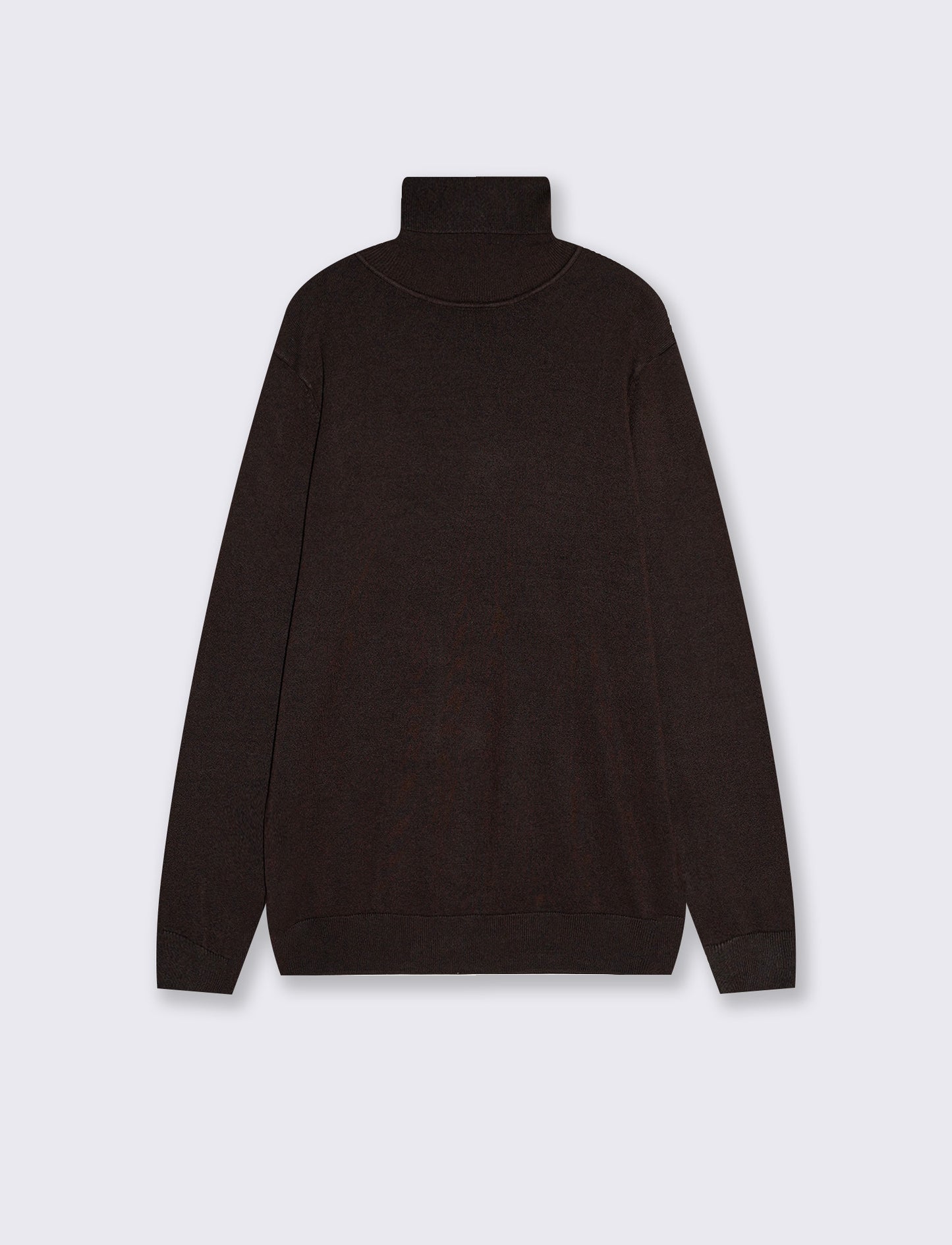 Maglia Collo Alto Misto Viscosa Basic - Moro