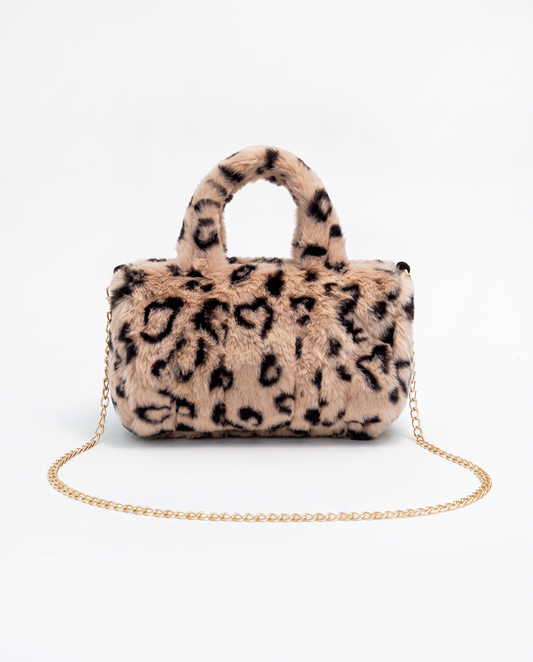 Borsa bauletto in finta pelliccia - Leopardato