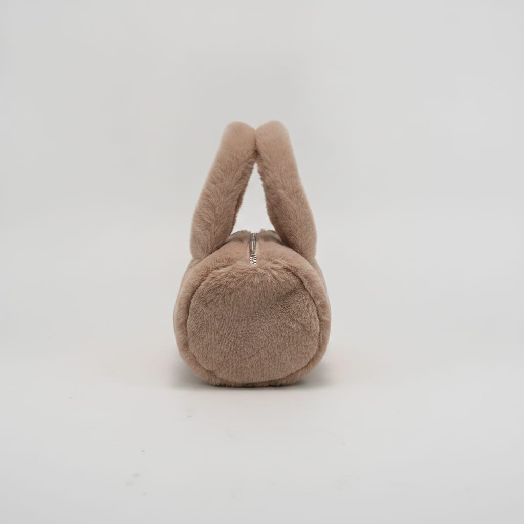 Faux fur tote bag - Beige
