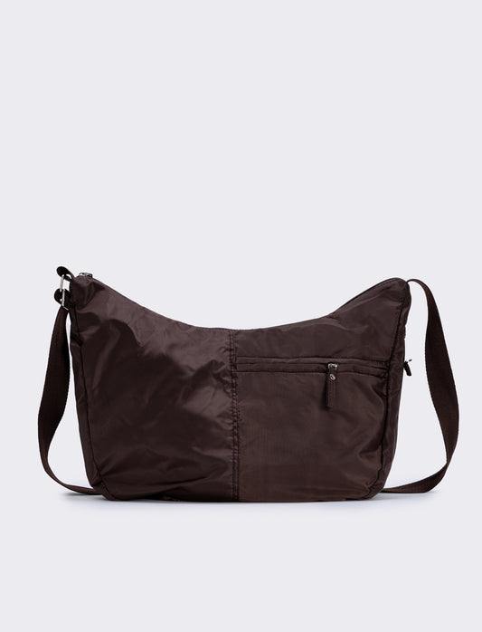 Borsa Mezzaluna Grande in Nylon - Moro
