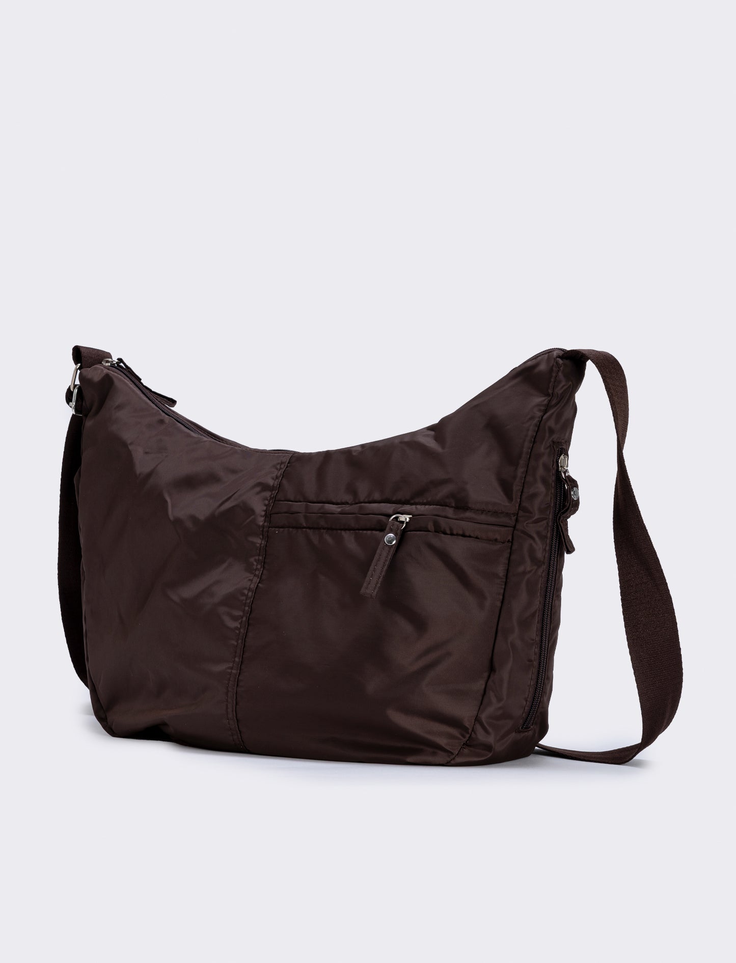Borsa Mezzaluna Grande in Nylon - Moro