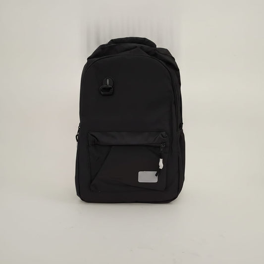 Large nylon pocket backpack for men - Black