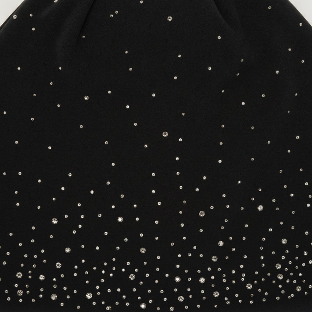 Velvet cap with rhinestones - Black