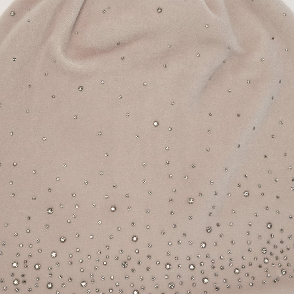 Velvet cap with rhinestones - Grey