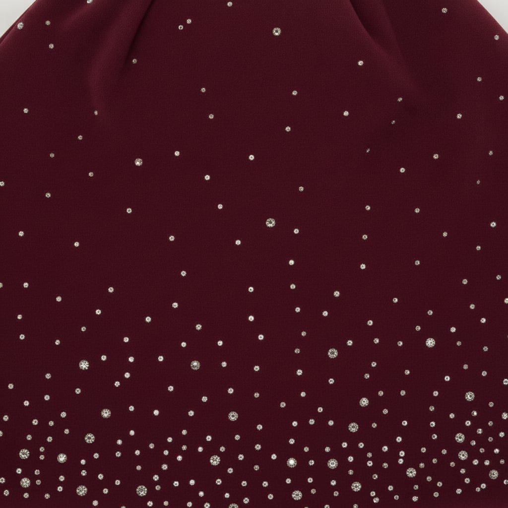 Velvet cap with rhinestones - Red