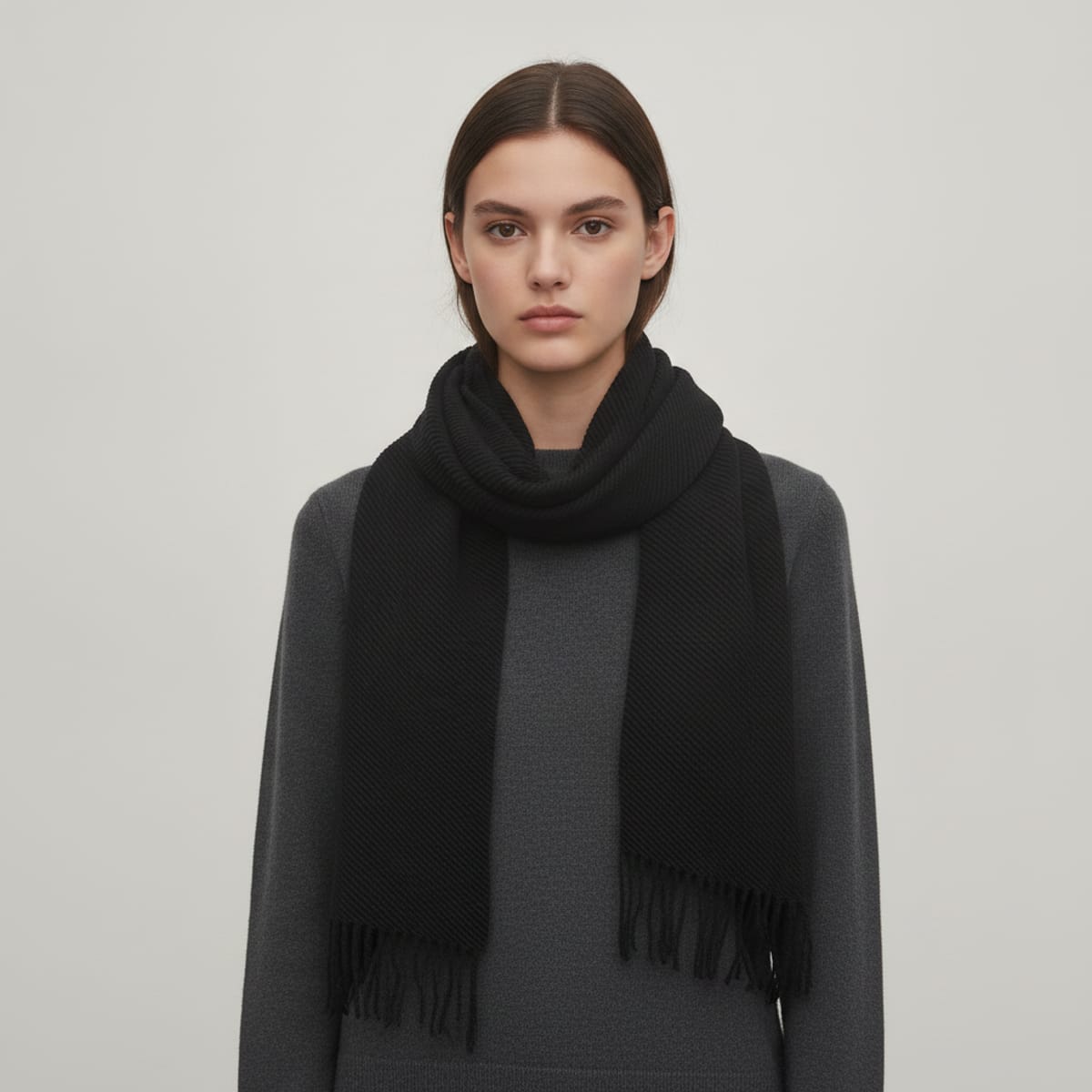 Foulard plissettato elegante - Nero