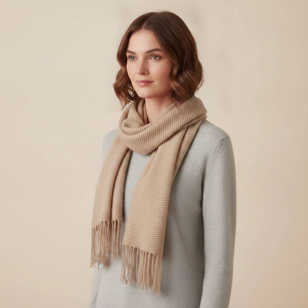 Foulard plissettato elegante - Beige