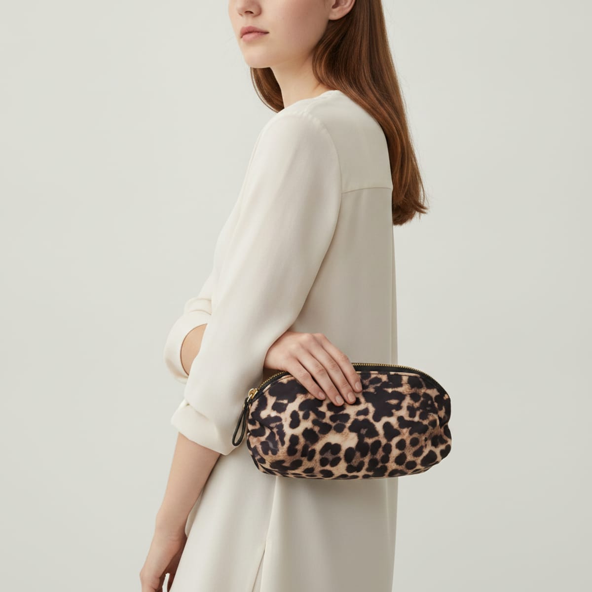 Necessaire in nylon da donna - Leopardato