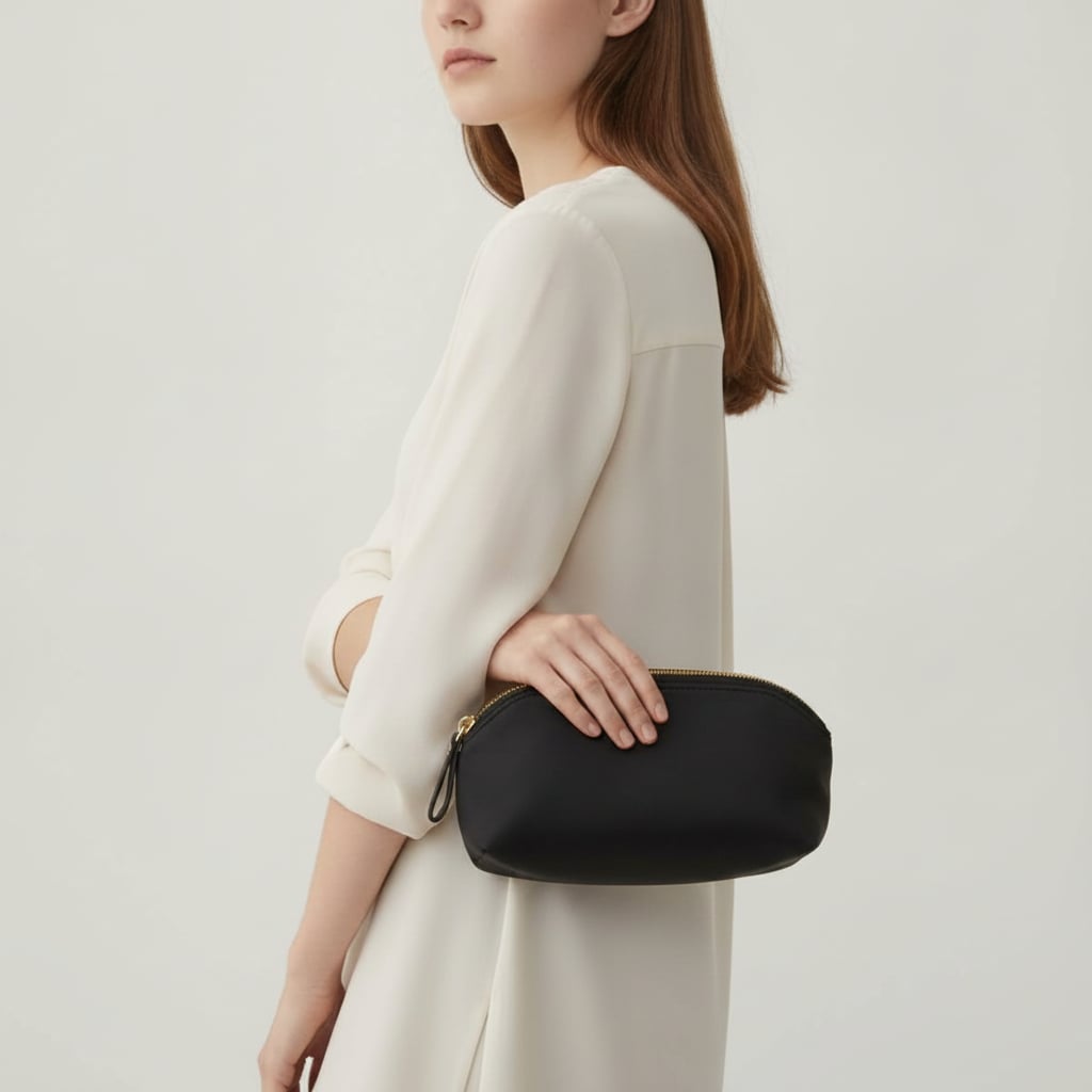 Necessaire in nylon da donna - Nero