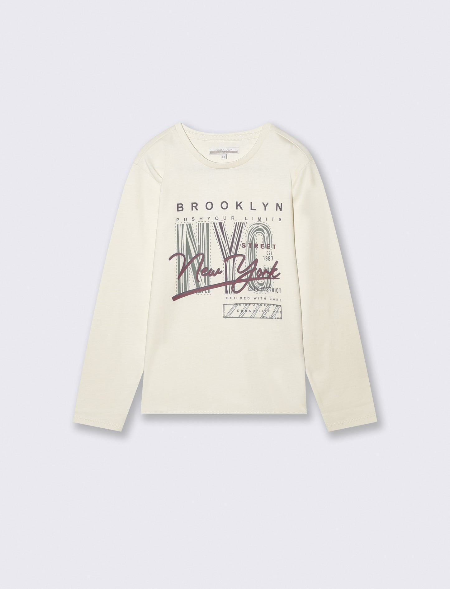 Felpa Basic con Cappuccio e Stampa - Bianco latte