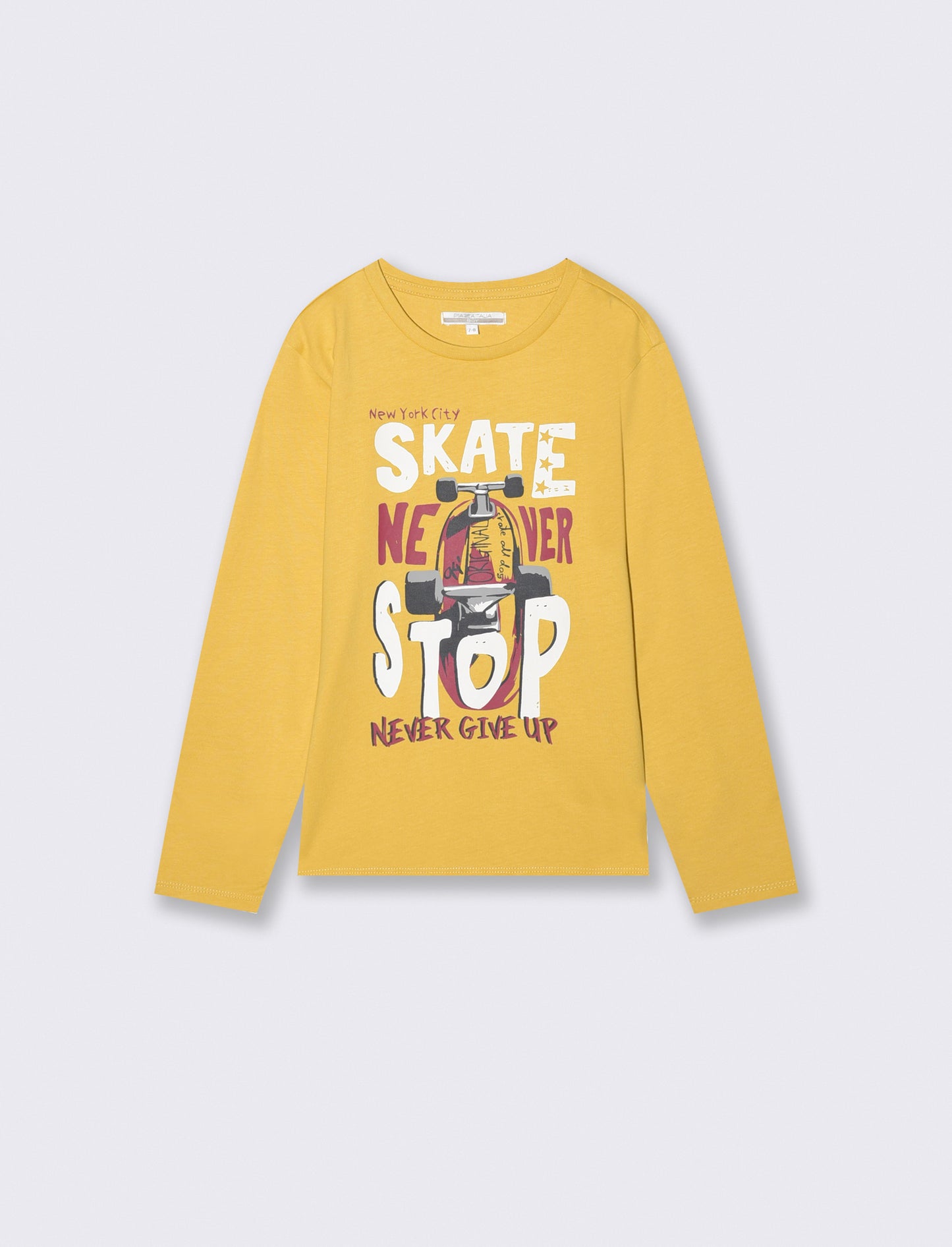 Basic Hoodie with Print - Yellow