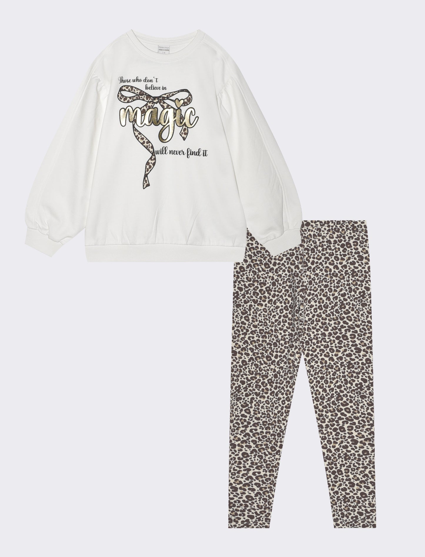 Completo con felpa e leggings. - Bianco latte