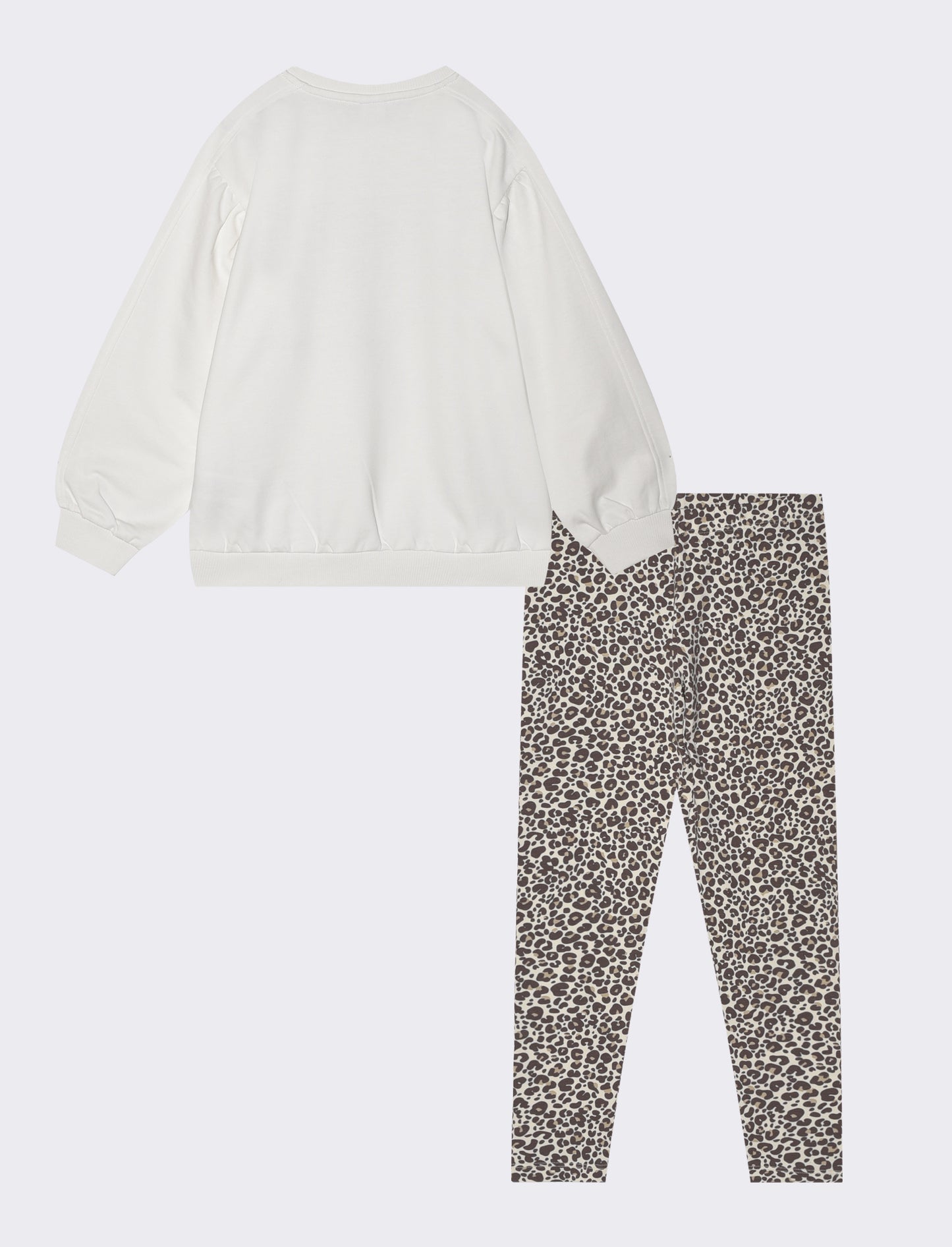 Completo con felpa e leggings. - Bianco latte