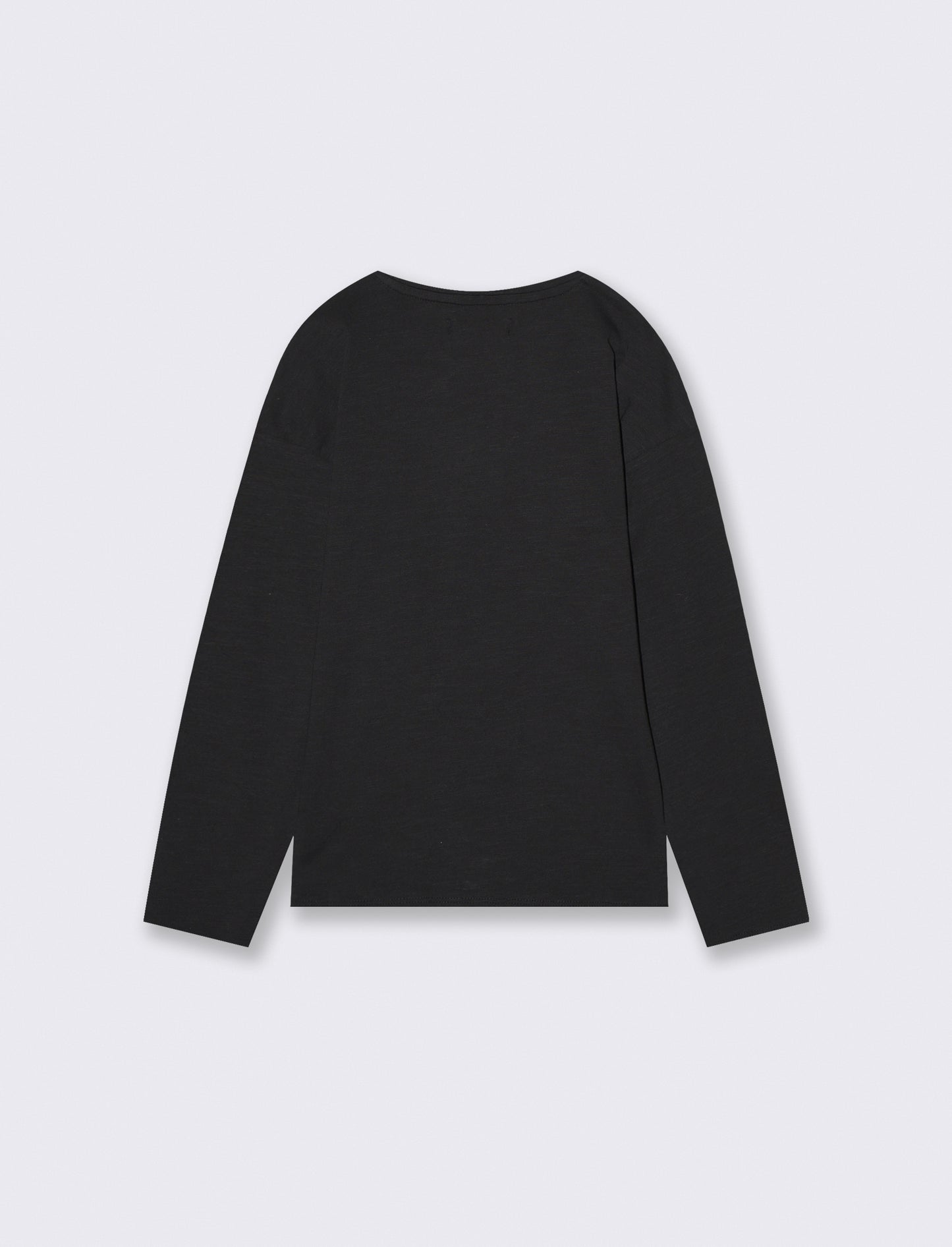 T-shirt maniche lunghe in jersey fiammato - Nero