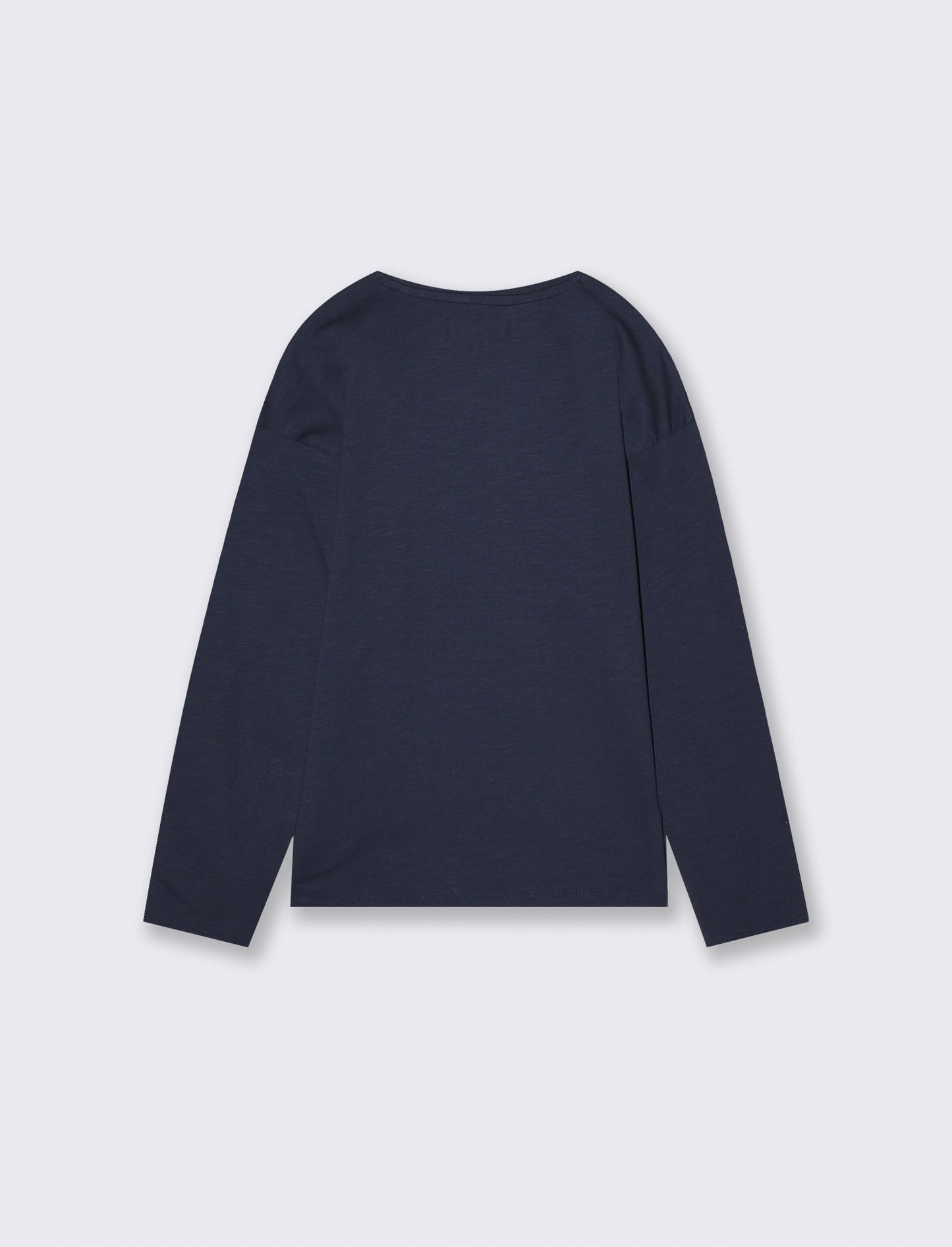 T-shirt maniche lunghe in jersey fiammato - Blu