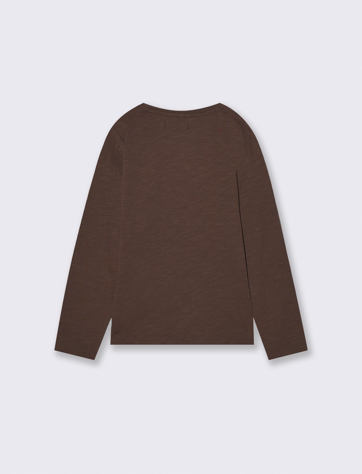 T-shirt maniche lunghe in jersey fiammato - Marrone cioccolato
