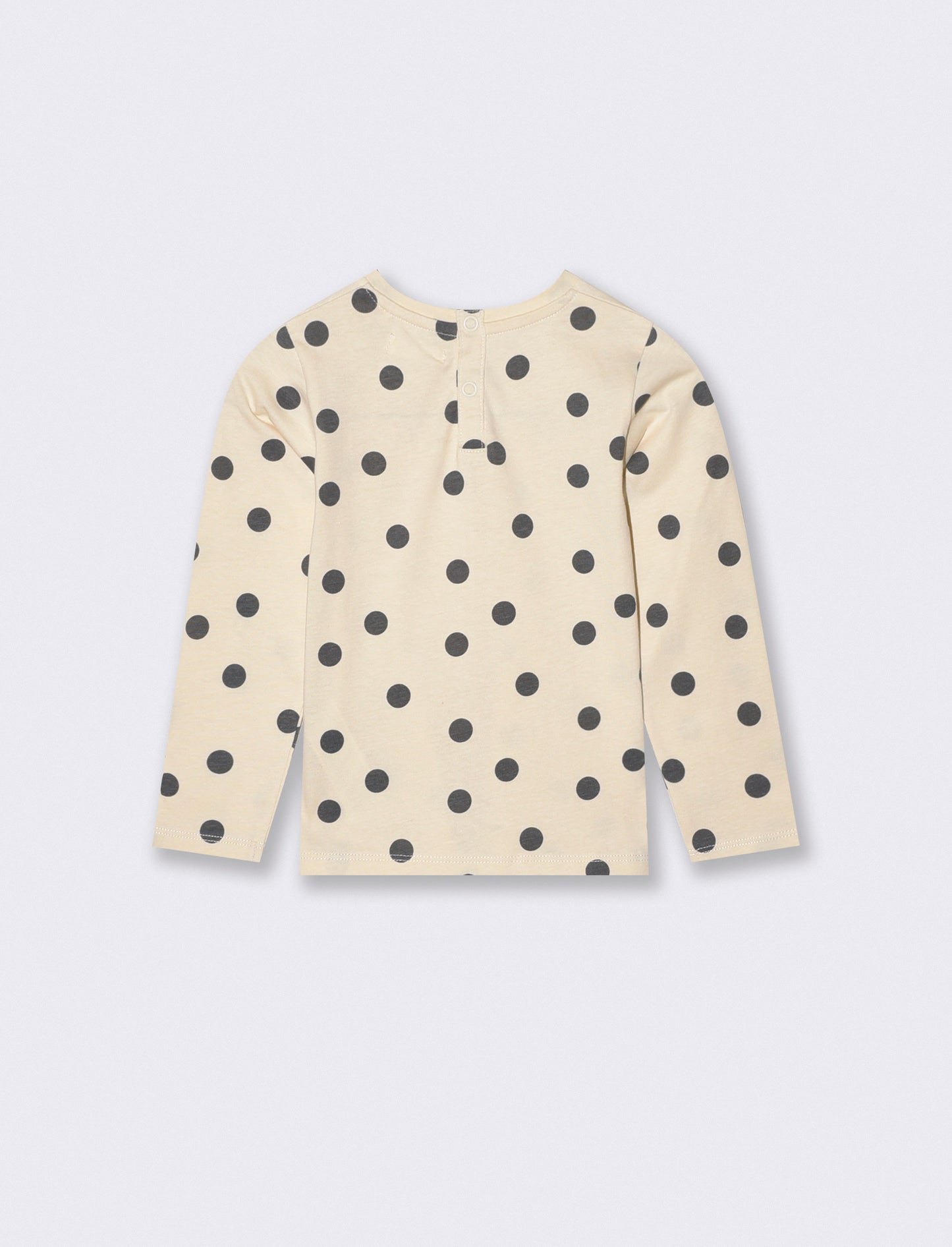 Long sleeve crew neck patterned T-shirt - Beige