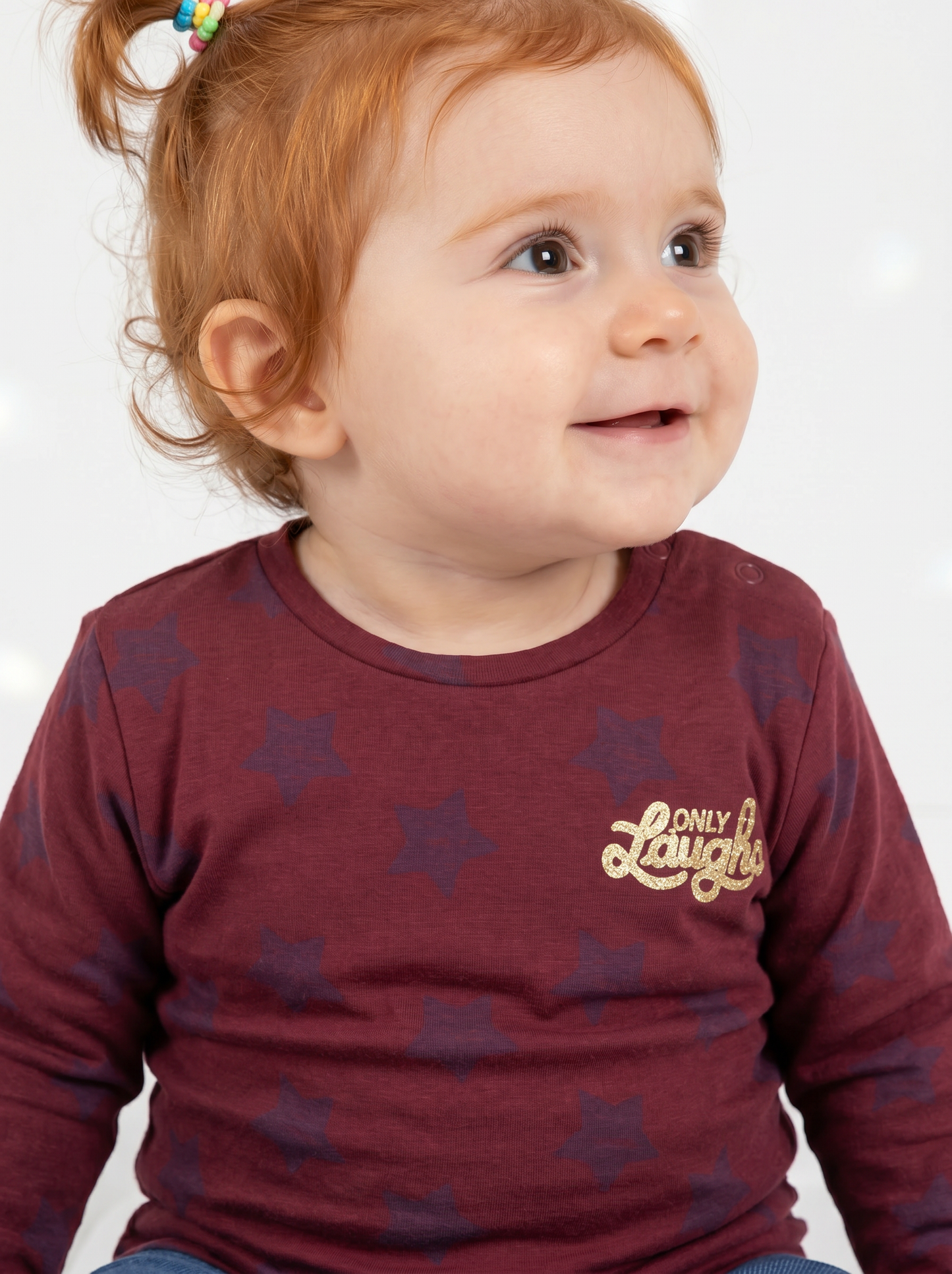 Long sleeve crew neck patterned T-shirt - Red