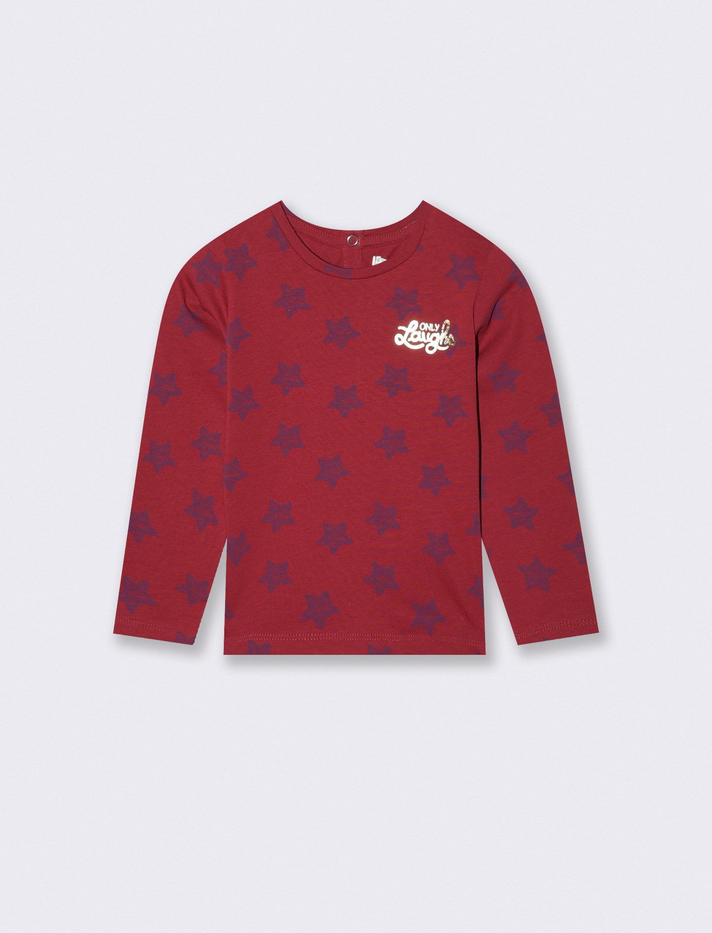 Long sleeve crew neck patterned T-shirt - Red