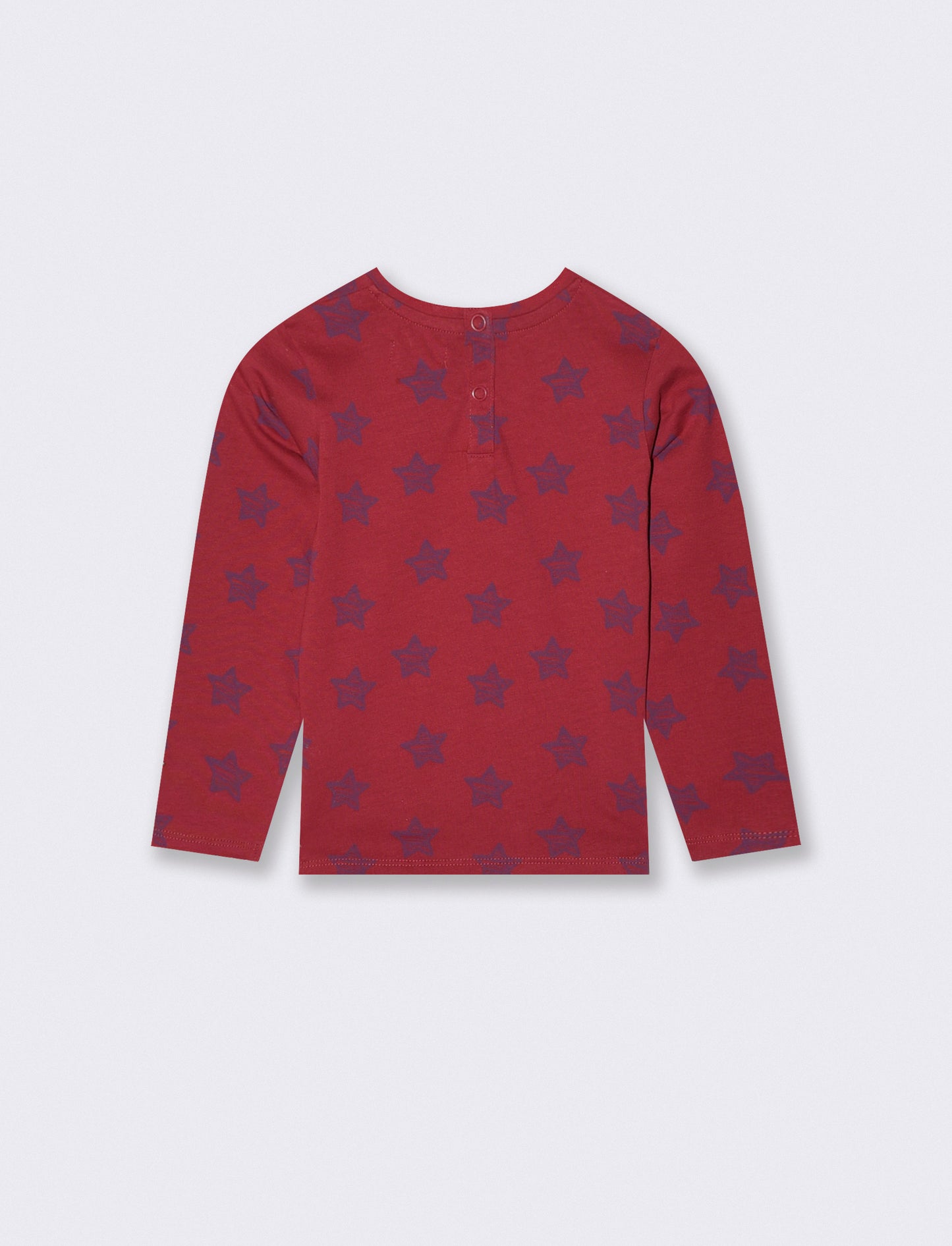 Long sleeve crew neck patterned T-shirt - Red