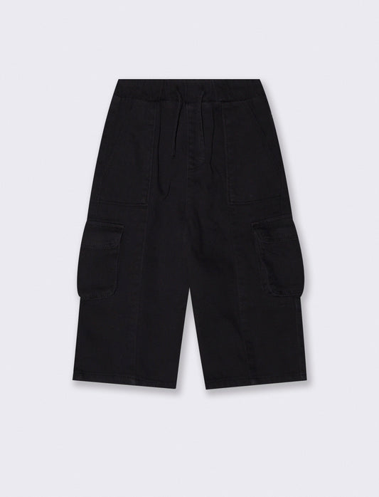 Pantaloni in cotone con tasconi pratici - Nero