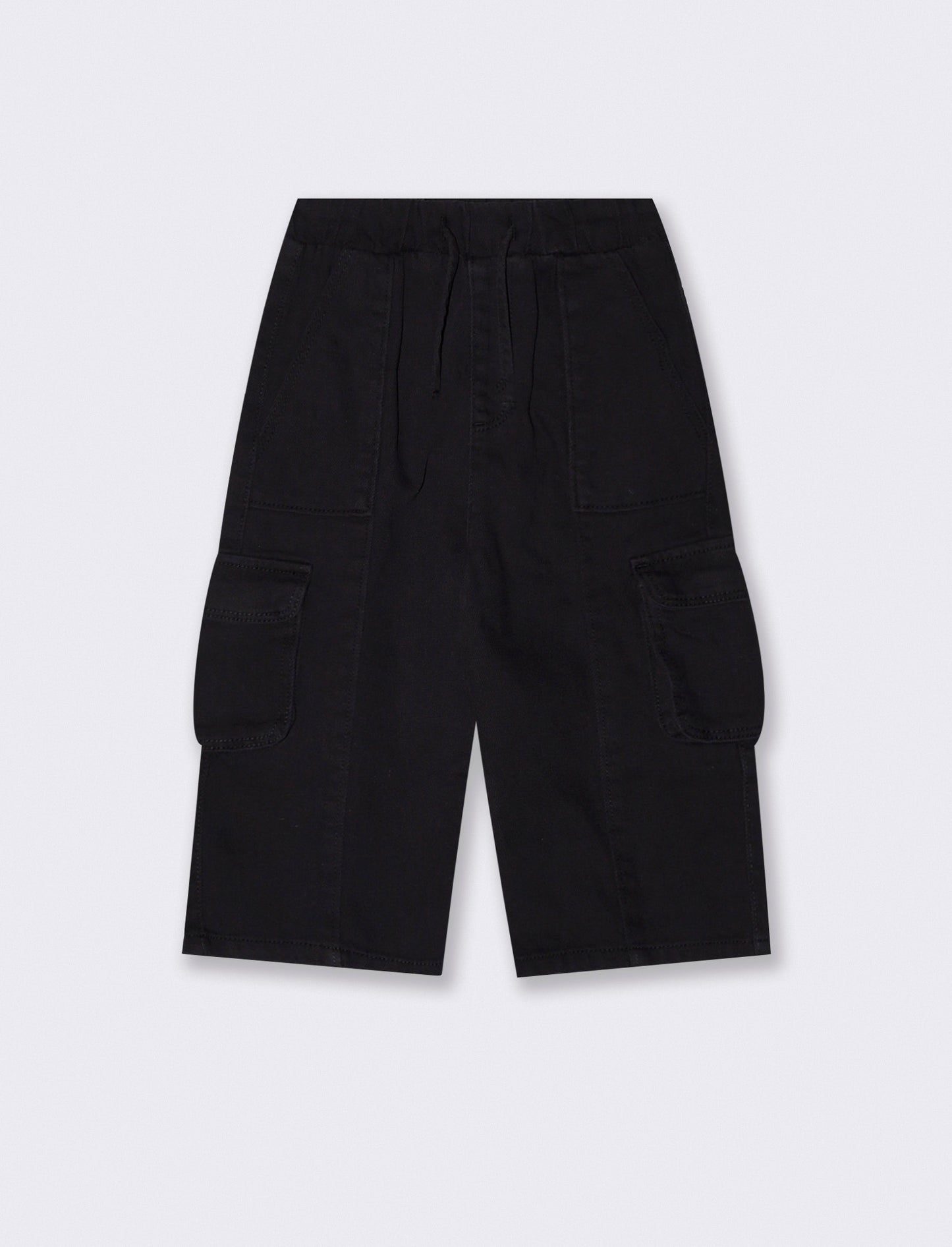 Pantaloni in cotone con tasconi pratici - Nero