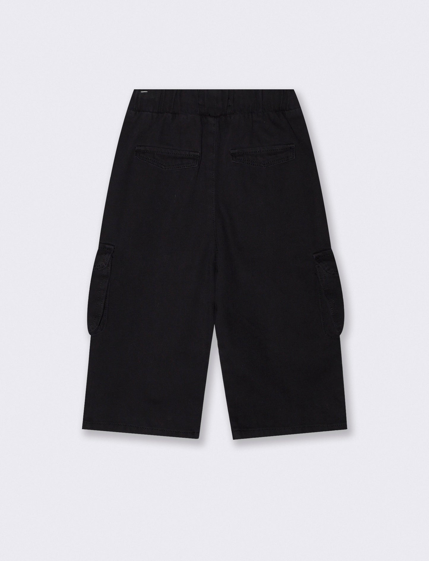 Pantaloni in cotone con tasconi pratici - Nero