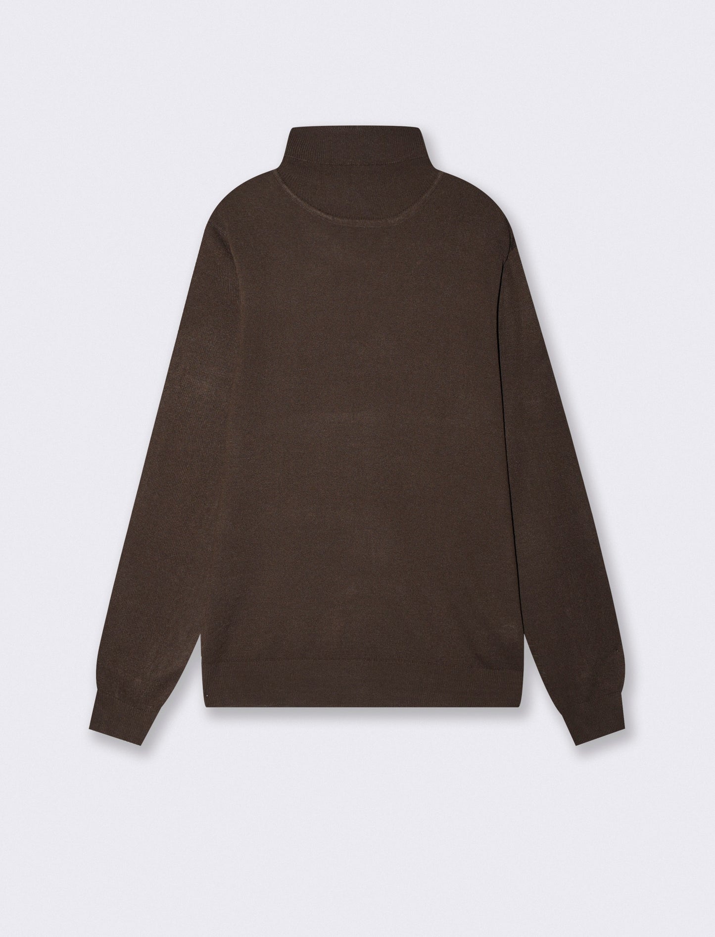 High Neck Regular Fit Basic Sweater - Brown