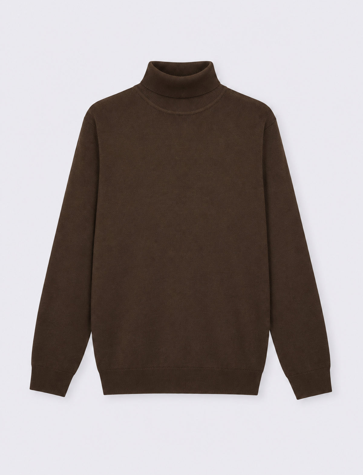 High Neck Regular Fit Basic Sweater - Brown